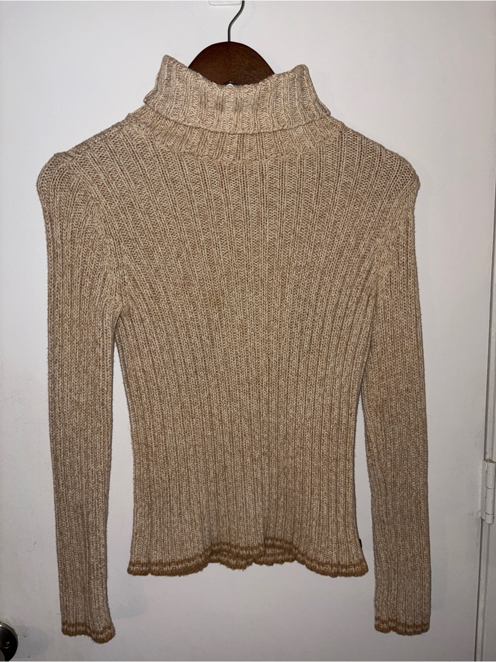 Polo by Ralph Lauren Beige Ribbed Turtleneck Sweater